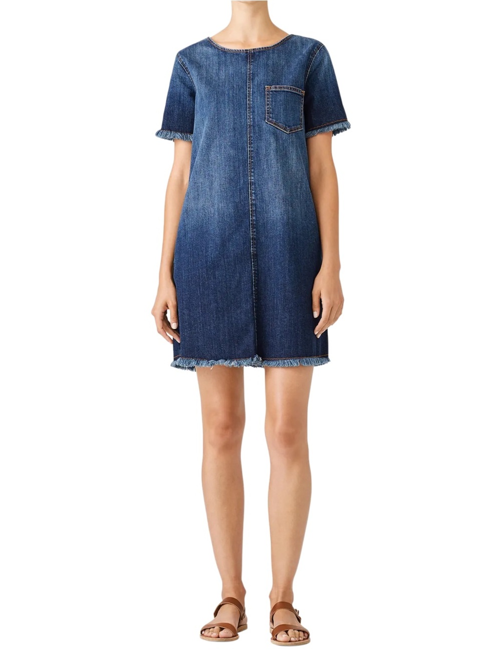 Anthropologie Current/Elliott The Frayed Edge Denim Shift Dress